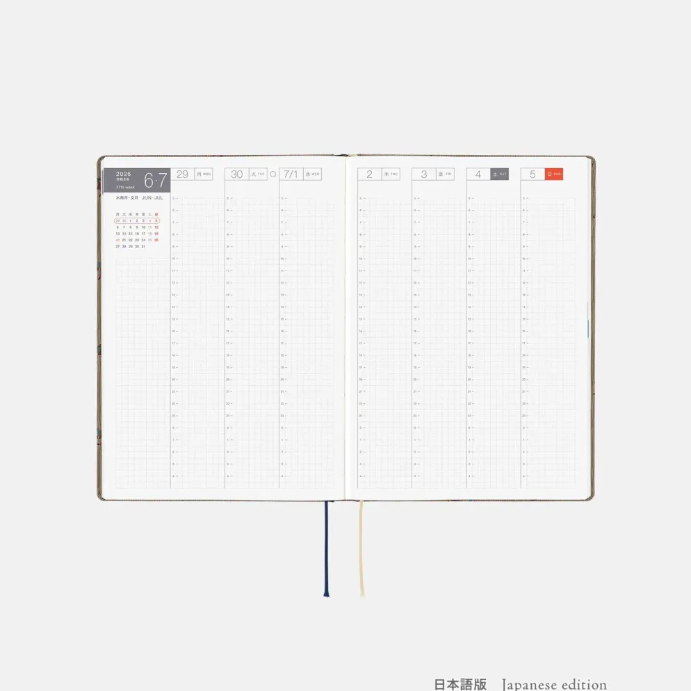 Hobonichi HON A5 2026 Planner: Bow & Tie - Galloping Horses