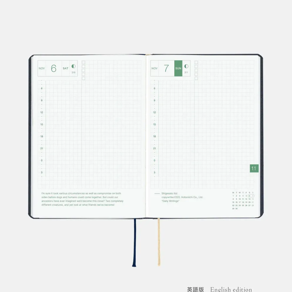 Hobonichi 2027 HON A6: Slash (Navy)
