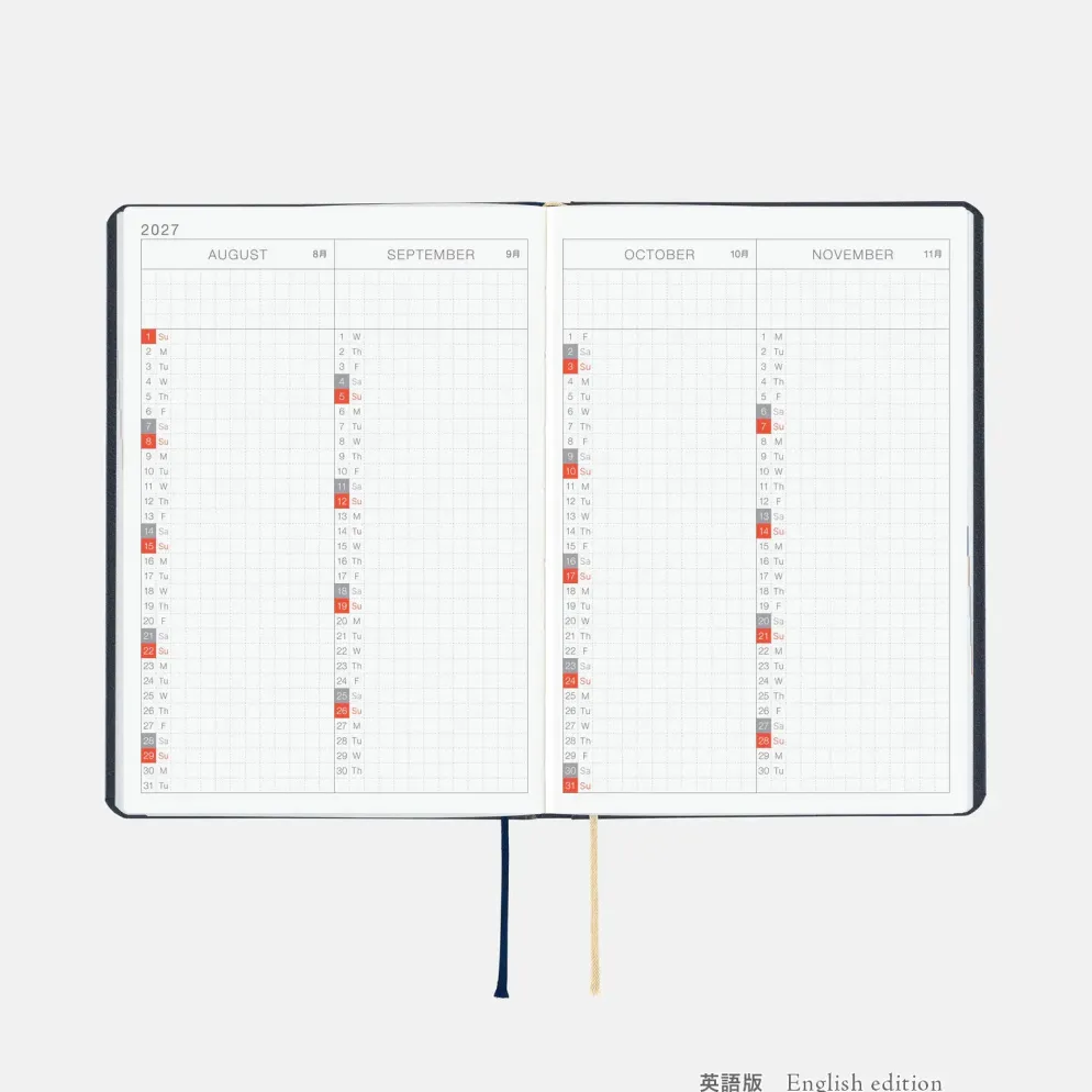 Hobonichi 2027 HON A6: Slash (Navy)