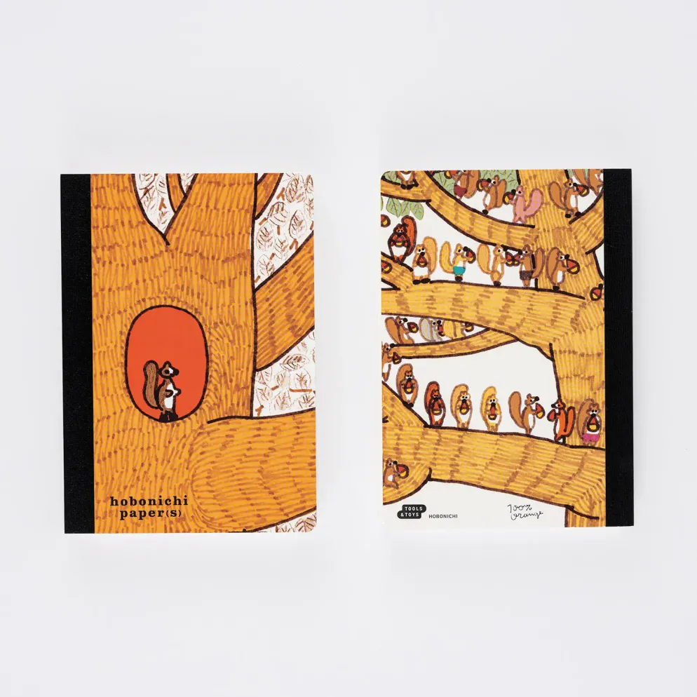 Hobonichi 100%ORANGE - Hobonichi Paper(s) - Squirrel Appears
