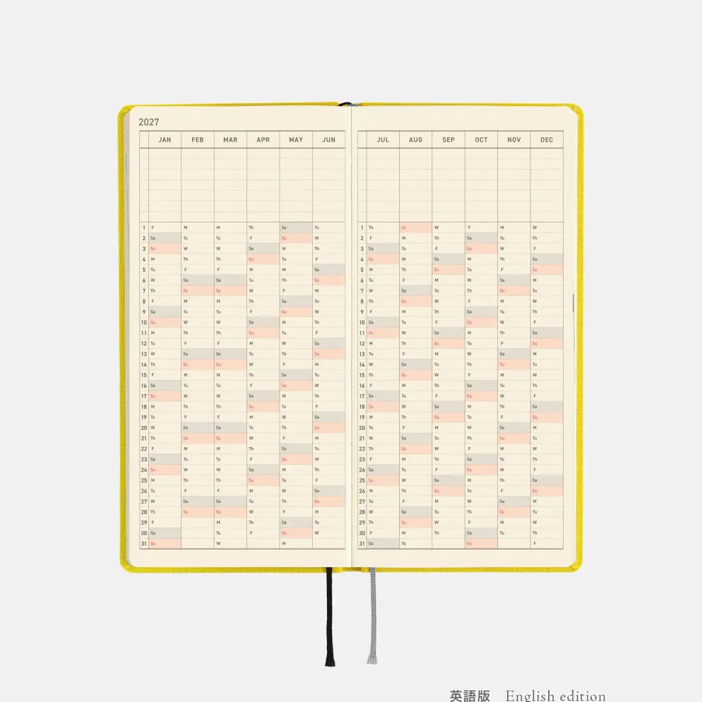 Hobonichi 2027 Weeks: Colors - Canaria Yellow