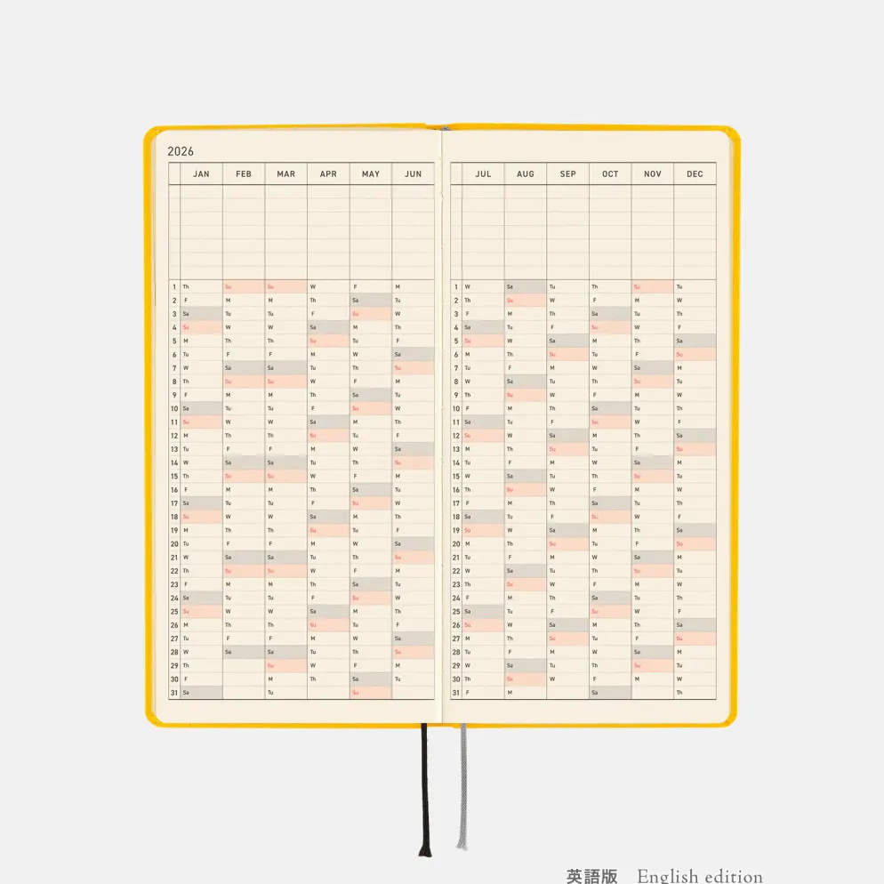 Hobonichi 2026 Weeks: Colors - Full Moon Yellow