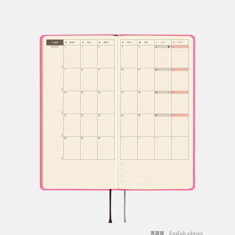 Hobonichi 2027 Weeks: Colors - Pink Sapphire