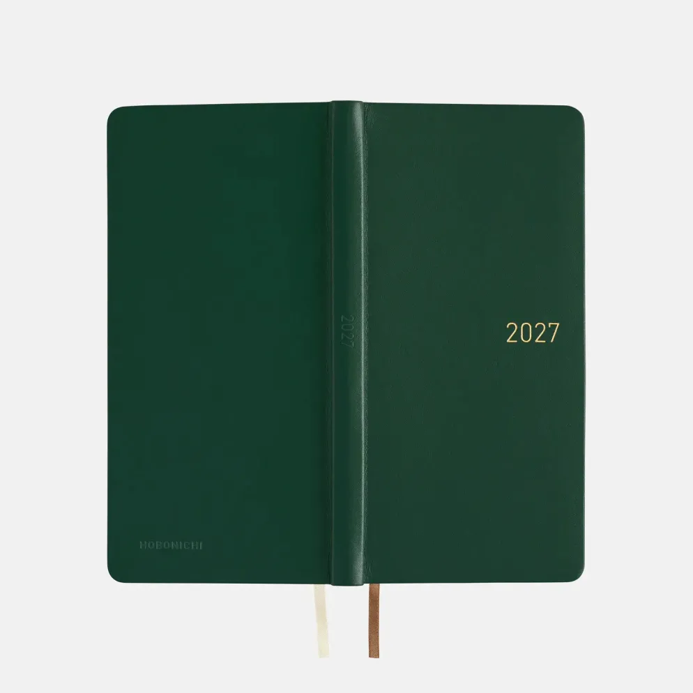 Hobonichi 2027 Weeks: Leather - Forest Green