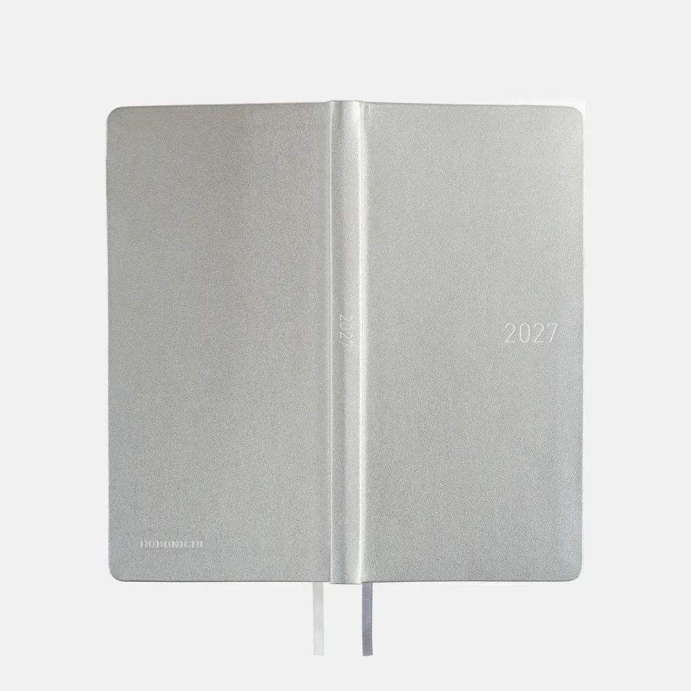 Hobonichi 2027 Weeks: Leather - Noble Silver