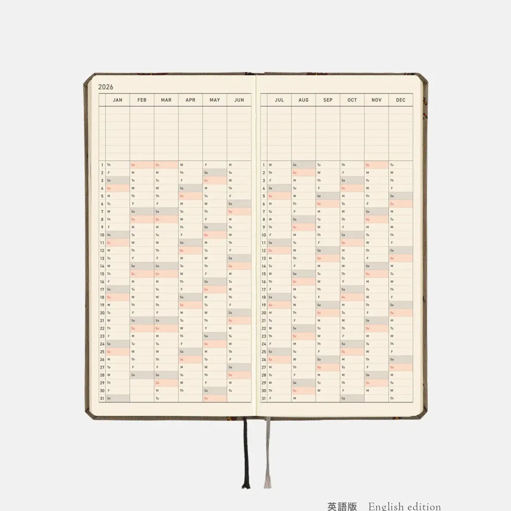 Hobonichi 2026 Weeks Mega: Bow & Tie - Galloping Horses