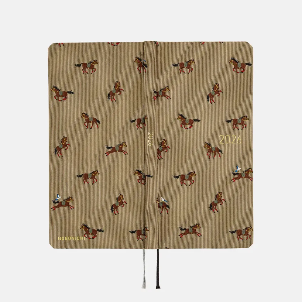 Hobonichi 2026 Weeks Mega: Bow & Tie - Galloping Horses