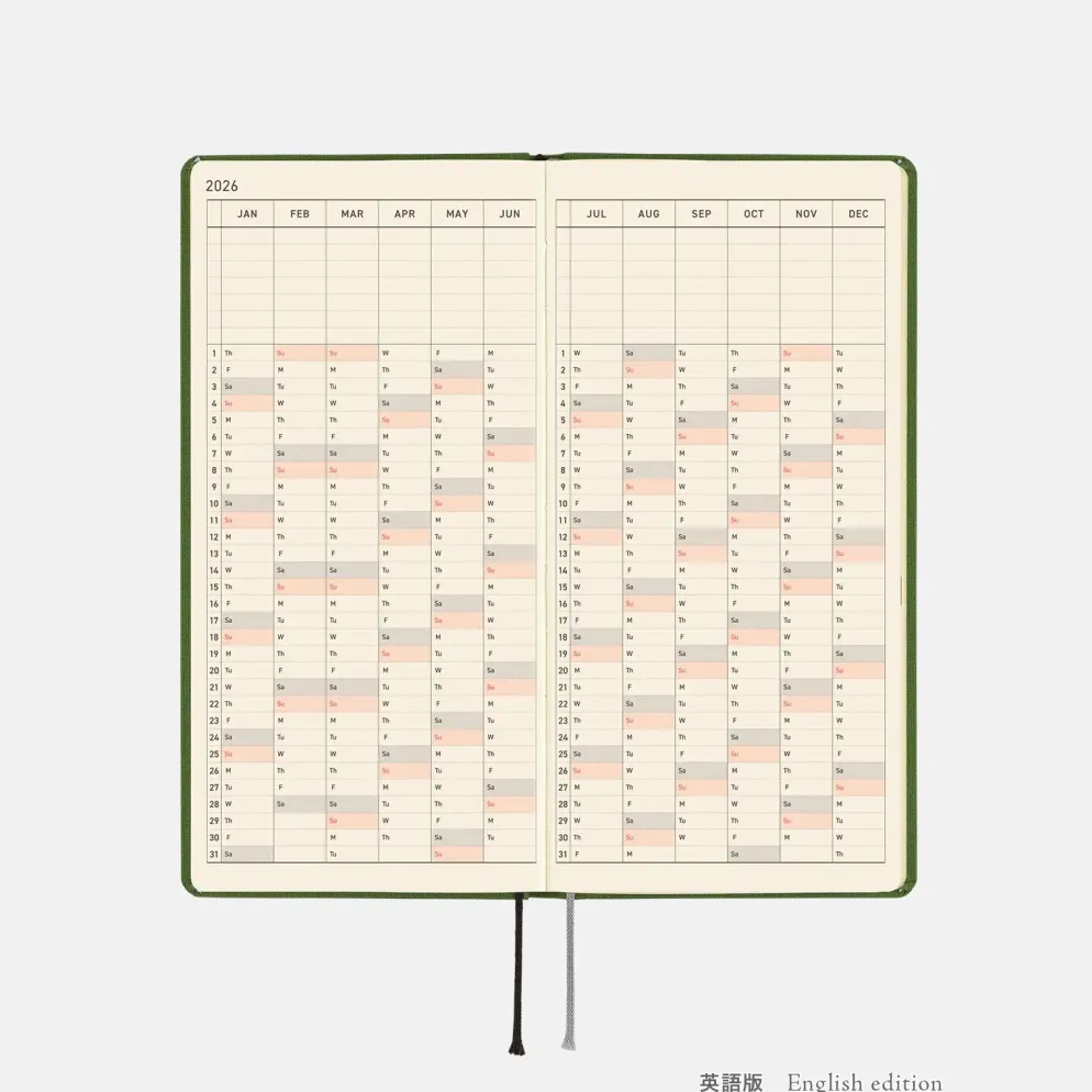 Hobonichi 2026 Weeks Mega: Colors - Antique Green