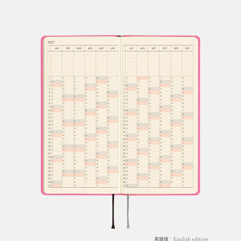 Hobonichi 2027 Weeks Mega: Colors - Pink Sapphire