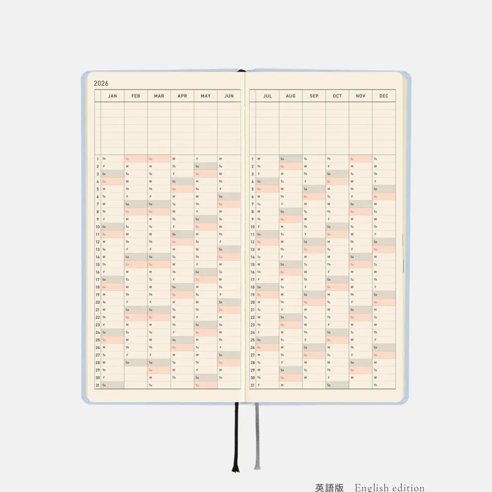 Hobonichi 2026 Weeks Mega: Colors - Sky Mist