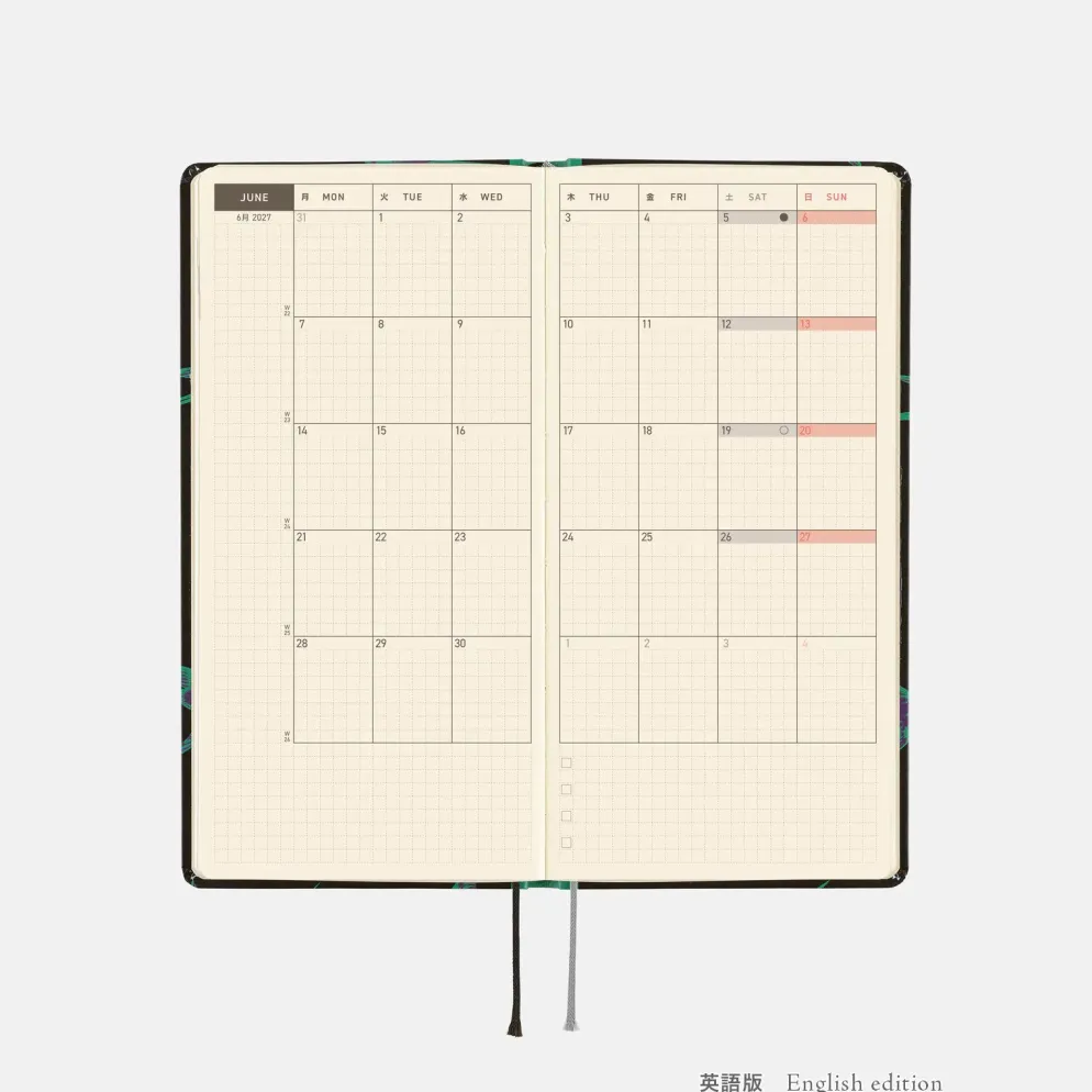 Hobonichi 2027 Weeks: Natal Design - Lucky Swallow