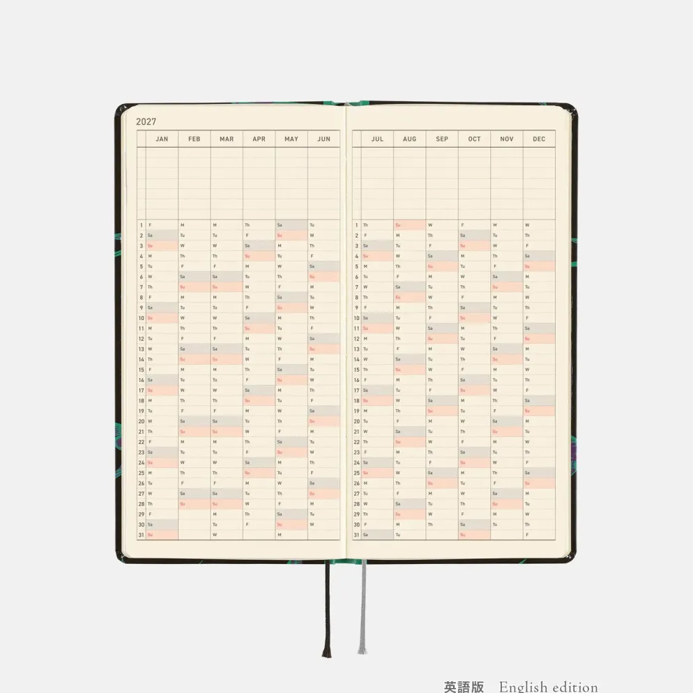 Hobonichi 2027 Weeks: Natal Design - Lucky Swallow