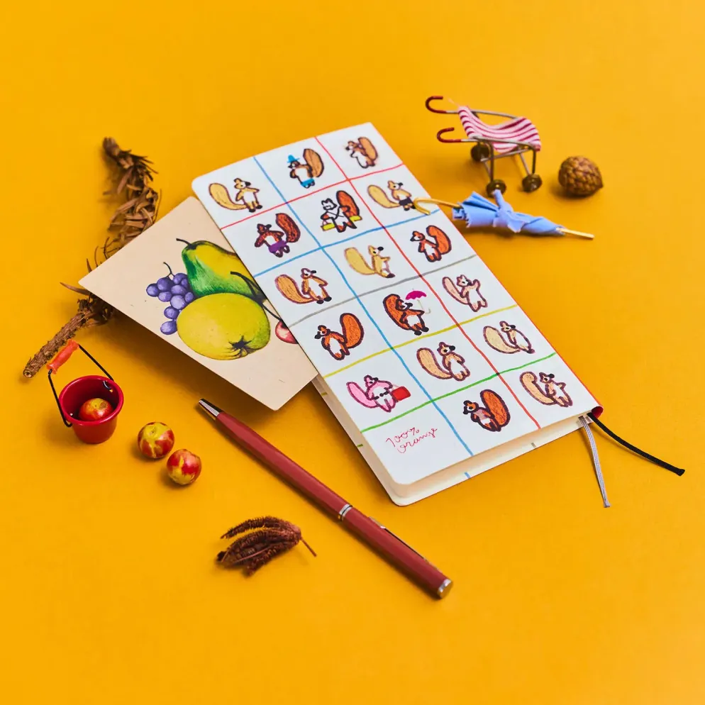 Hobonichi 2026 Weeks: 100%ORANGE - Squirrel’s Moving Day