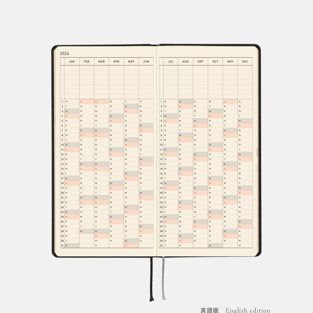Hobonichi 2026 Weeks: Paper Series - Black Gingham