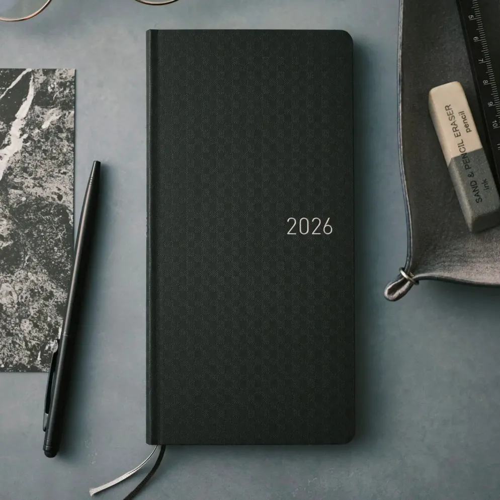 Hobonichi 2026 Weeks: Paper Series - Black Gingham