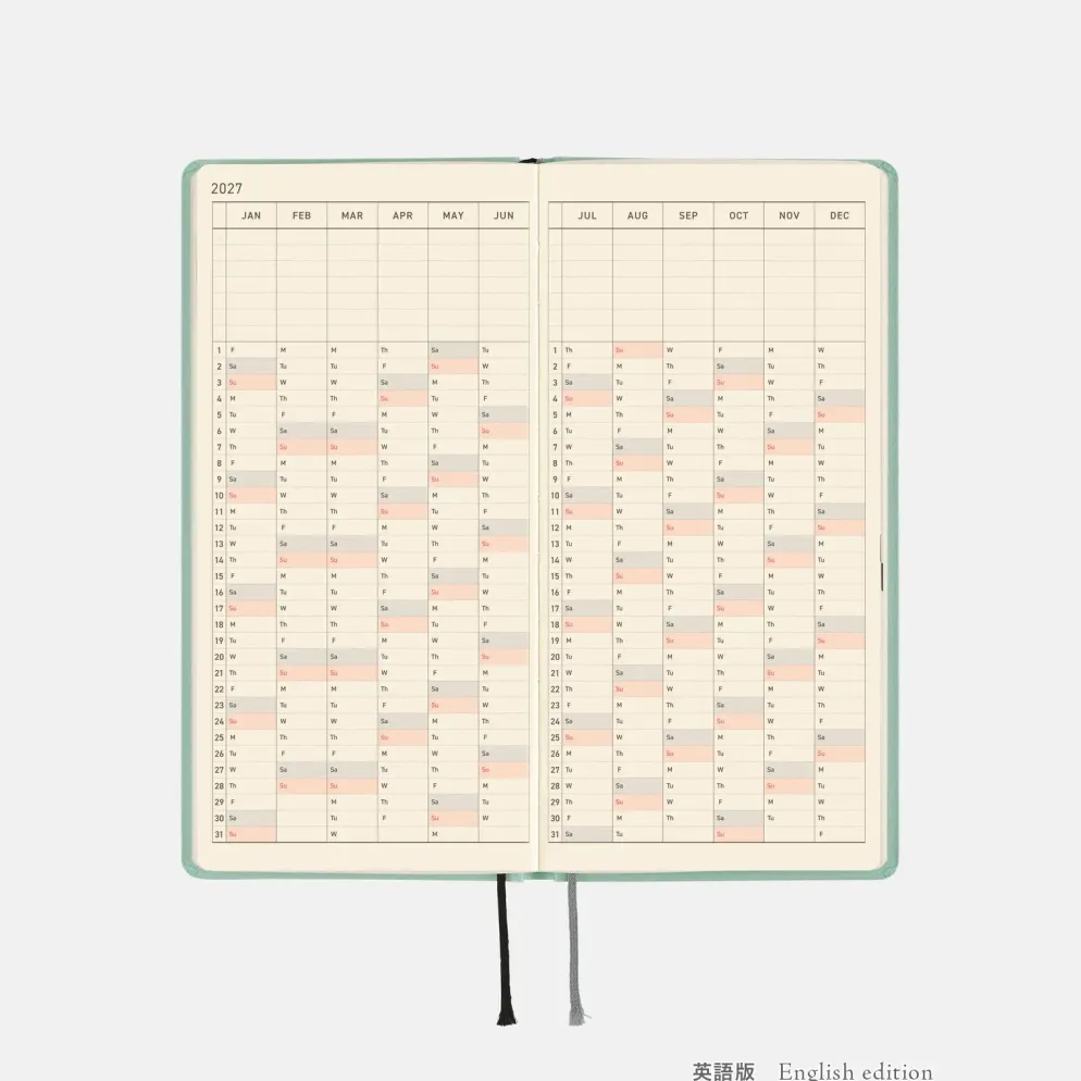 Hobonichi 2027 Weeks: Paper Series - Frosty Jade