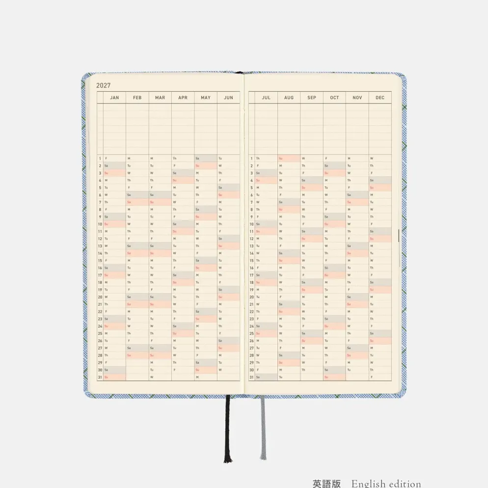 Hobonichi 2027 Weeks: Shirt Fabric - Graph Plaid