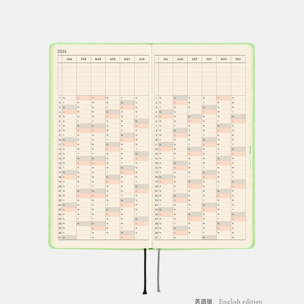 Hobonichi 2026 Weeks: Smooth - Melon Sorbet