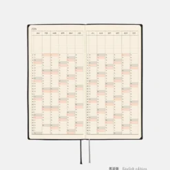 Hobonichi 2026 Weeks: White Line - Black