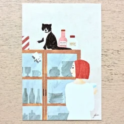 Hyogensha Cozyca Mariko Fukuda Stamps Postcard – Meow