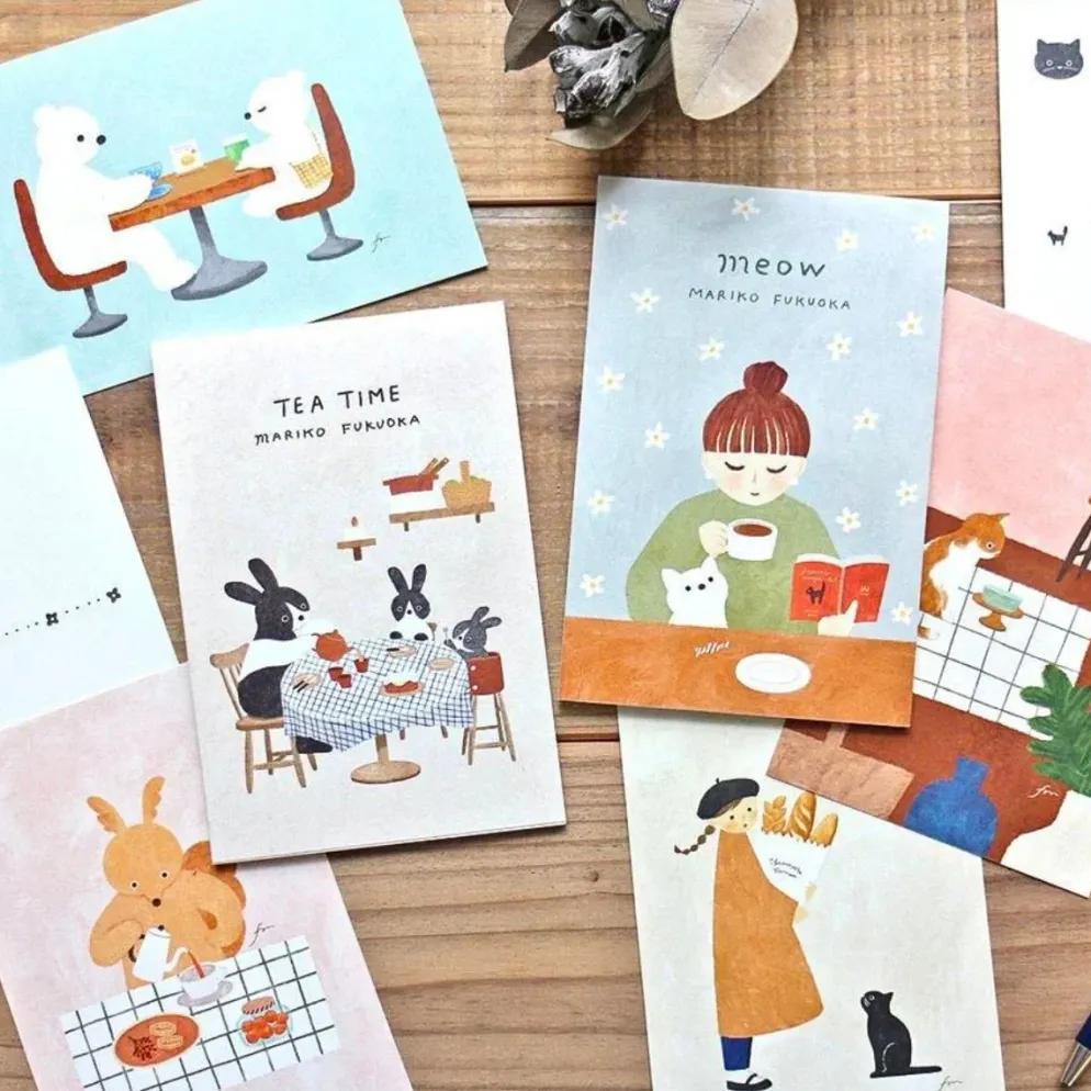 Hyogensha Cozyca Mariko Fukuda Stamps Postcard – Meow
