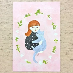 Hyogensha Cozyca Mariko Fukuda Stamps Postcard – Meow