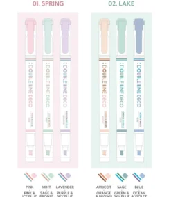Iconic Double Line Deco Pen [3 in 1 set]