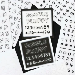 Iconic Fluffy Alphabet & Number Sticker Pack (6 Sheets)