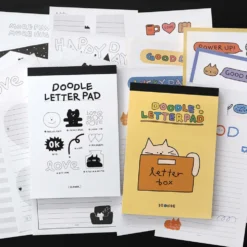 Iconic Doodle B5 Letter Paper Pad – 9 Designs, 63 Sheets