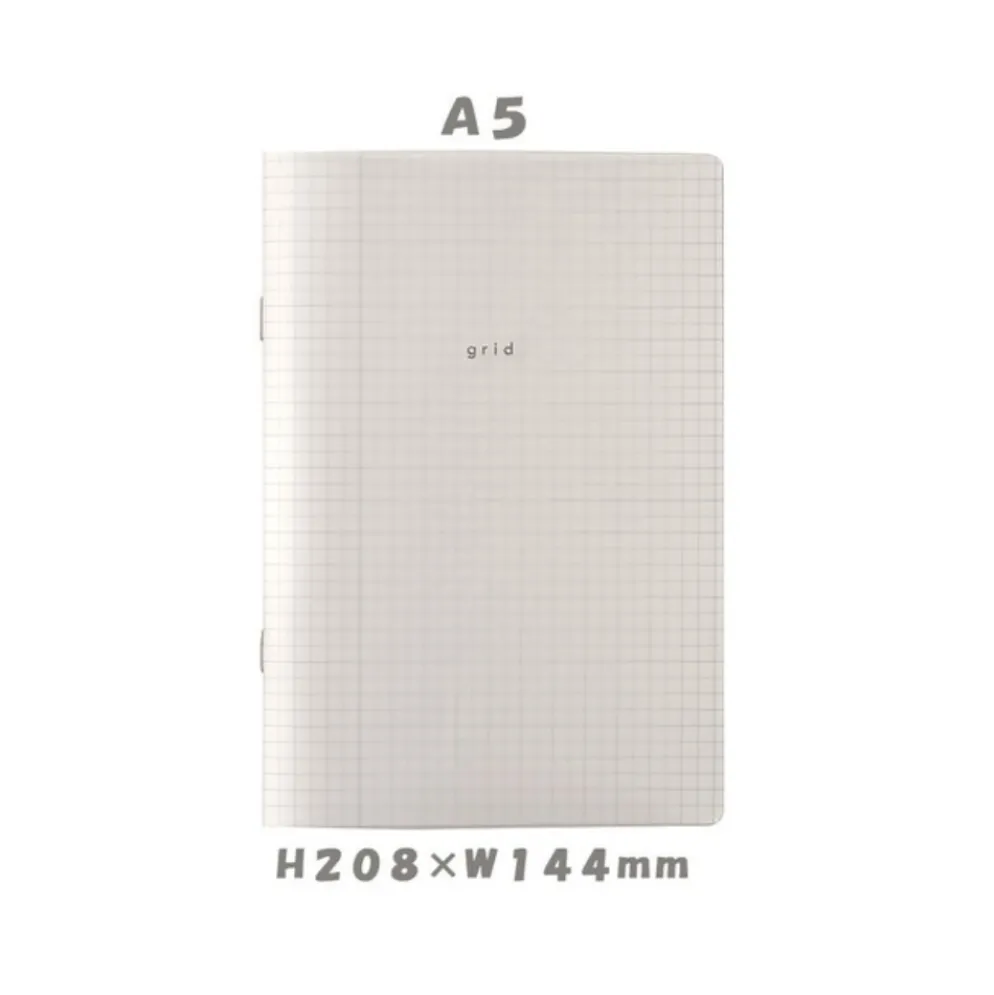 Isshoni Slim Grid Notebook - A6, B6, A5