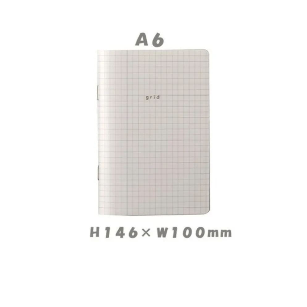 Isshoni Slim Grid Notebook - A6, B6, A5