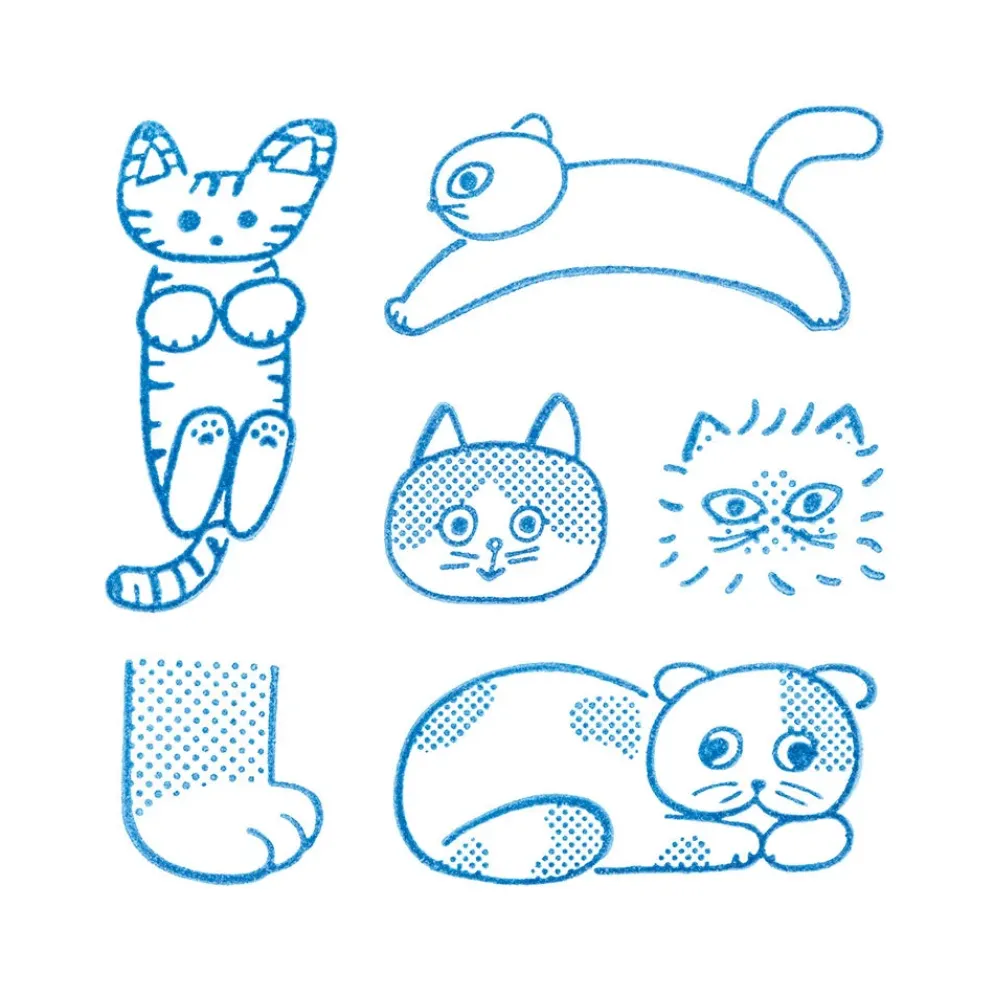 KING JIM Kori Jirushi Clear Stamps — Set of 6