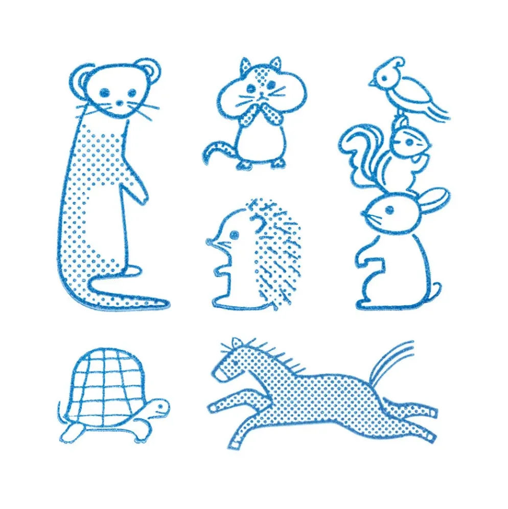 KING JIM Kori Jirushi Clear Stamps — Set of 6