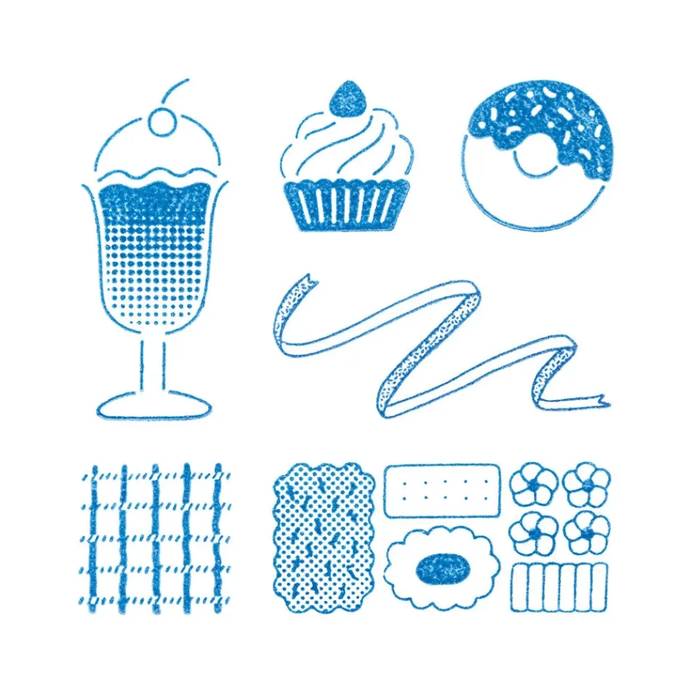 KING JIM Kori Jirushi Clear Stamps — Set of 6