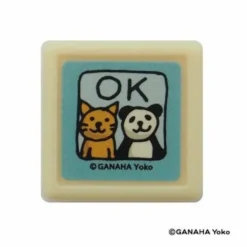Kodomo No Kao x Ganaha Yoko Self-Inking Stamp – Cat & Panda "OK"