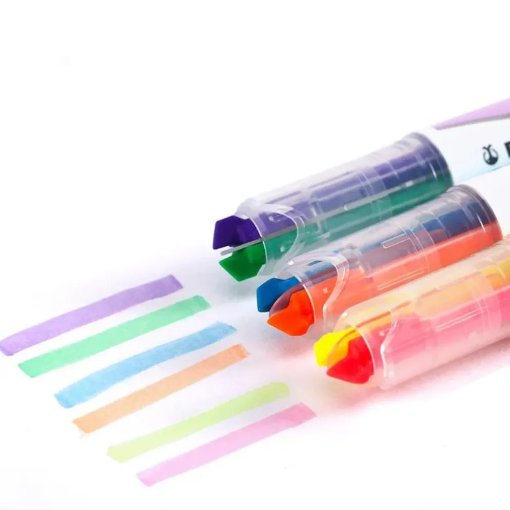 Kokuyo Beetle Tip Dual Colour Highlighter — Vivid and Pastel Colours