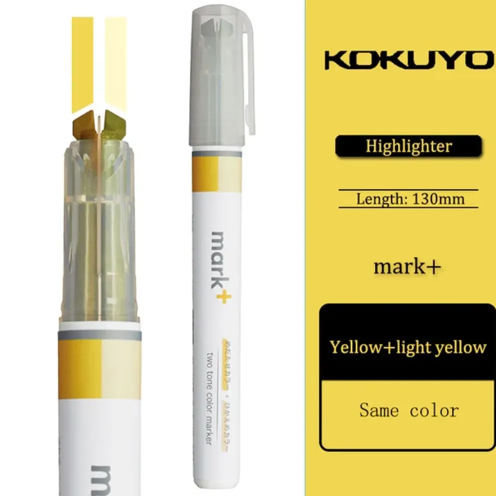 Kokuyo Mark+ Two Tone Colour Marker Highlighter