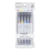 Kokuyo Mark+ 2 Way Colour Marker Pen [Grey Tip] Set of 5