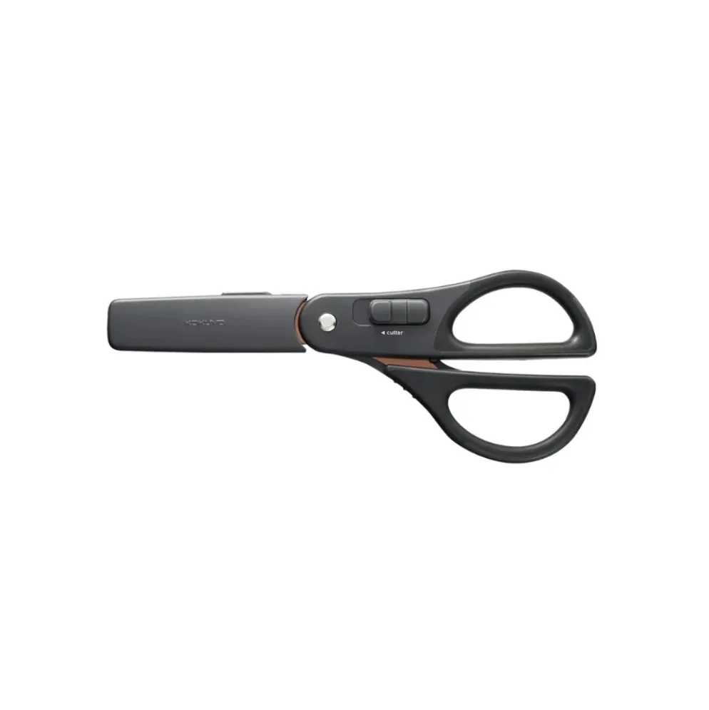 Kokuyo 2Way Hakoake Scissors - Titanium Blade, Black