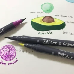 Kuretake ZIG Art & Graphic Twin-Tip RB & F (Brush Pen + Fine Point Marker) [80 colours]