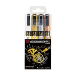 Kuretake ZIG Cartoonist Mangaka Opaque Liner 4 Colour Set