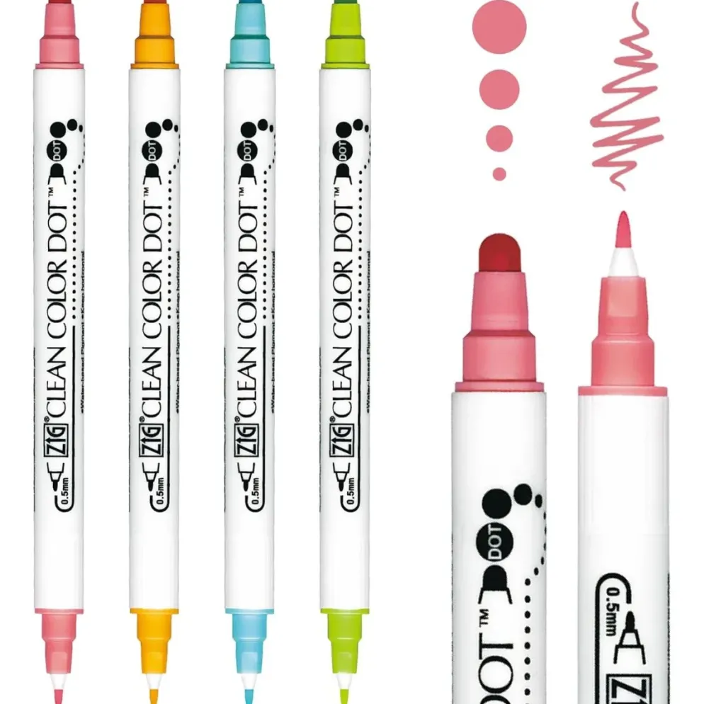 Kuretake ZIG Clean Color Dot Marker Pen (Set of 4)
