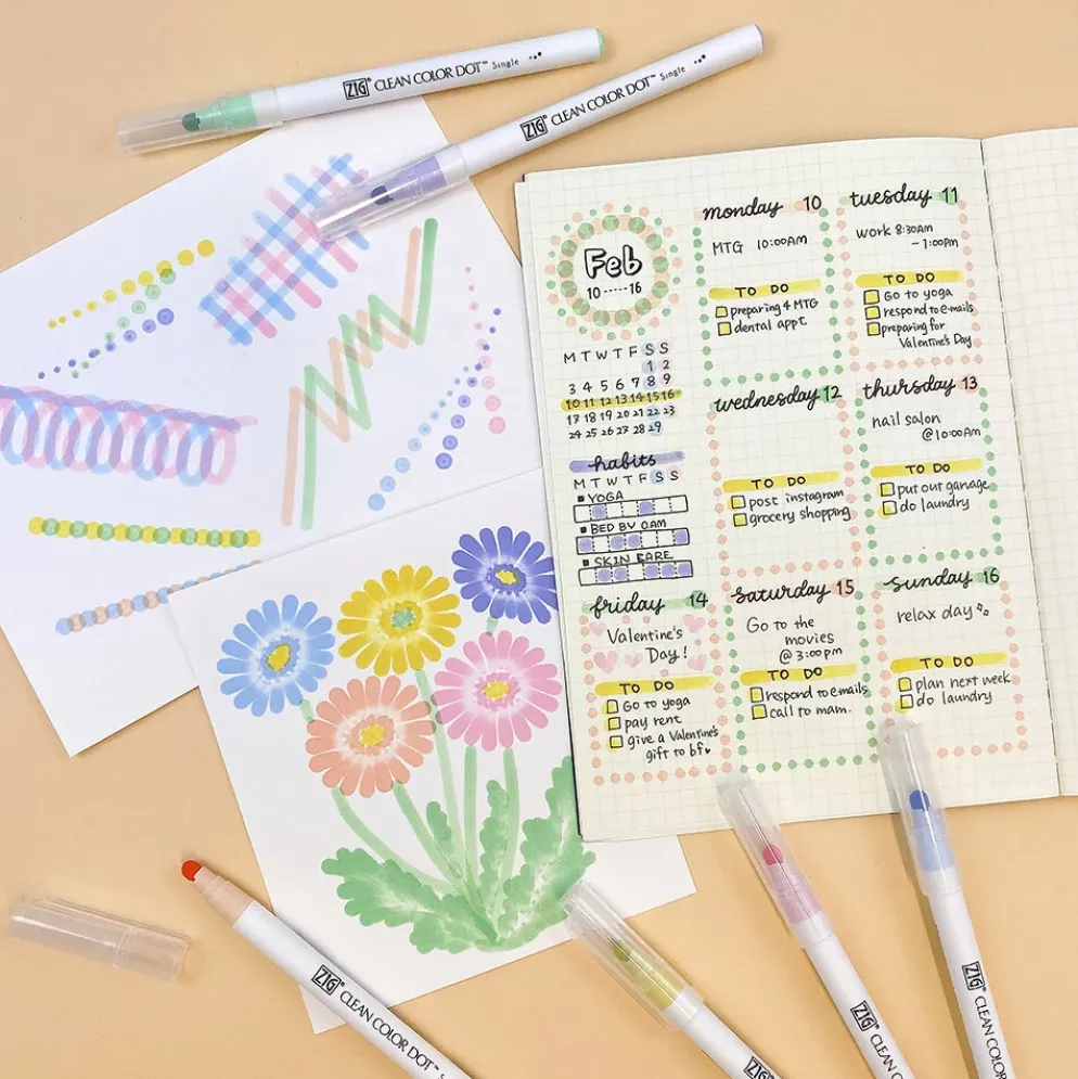 Kuretake ZIG Clean Color Dot 6 Colour Set