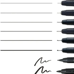 Kuretake ZIG Cartoonist Mangaka Black Assortment Set (Set of 8)