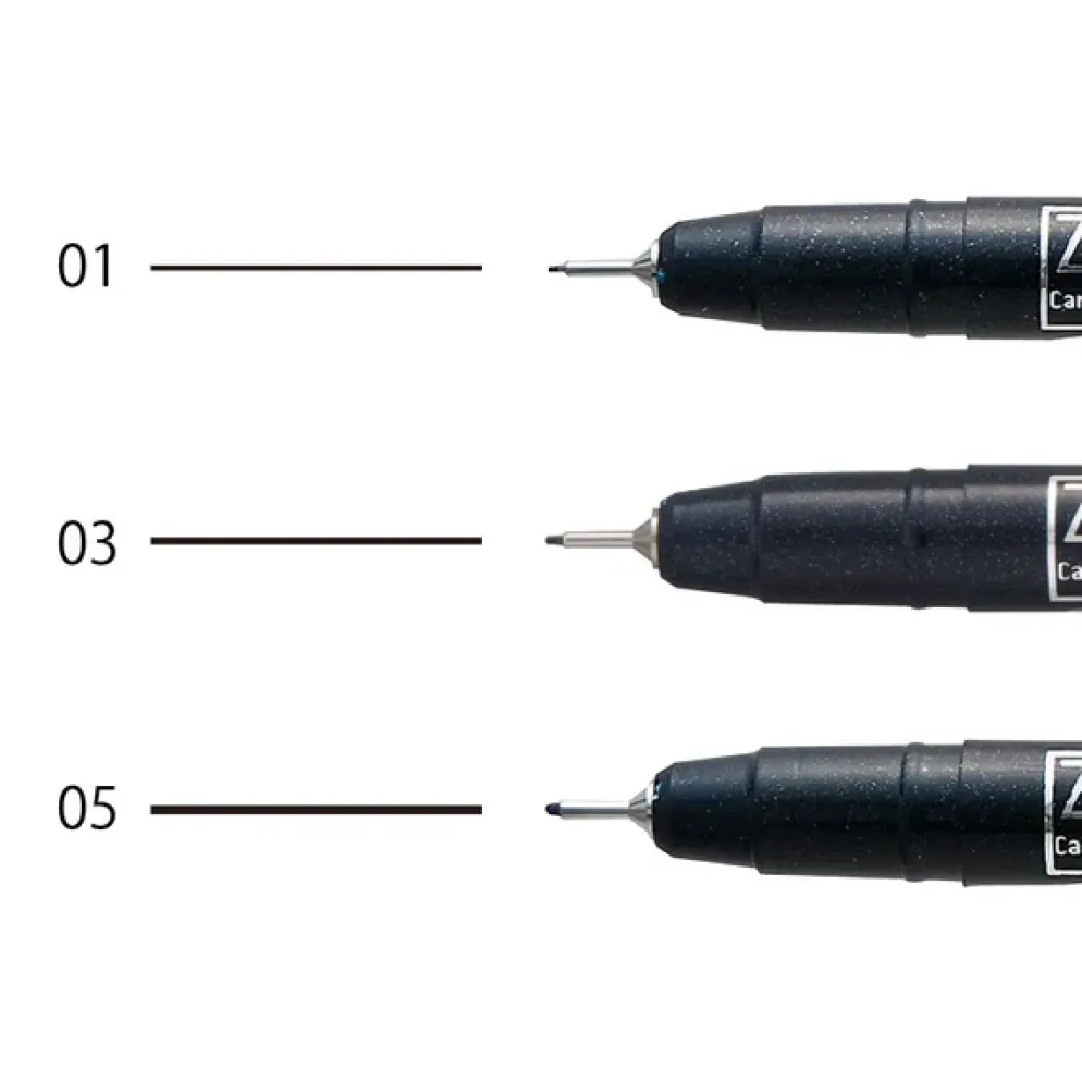 Kuretake ZIG Cartoonist Mangaka Black Assortment Set (Set of 3)