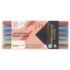 Kuretake ZIG Memory System Calligraphy Metallic Colours (Set of 6 colors)