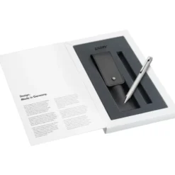 LAMY 240 KS econ Brushed Ballpoint Pen + Leather Pouch set