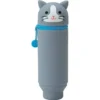 LIHIT LAB PuniLabo Stand Pen Case - Grey Cat