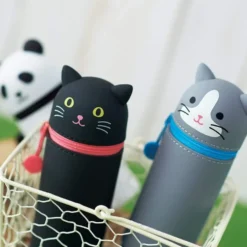 LIHIT LAB PuniLabo Stand Pen Case - Grey Cat