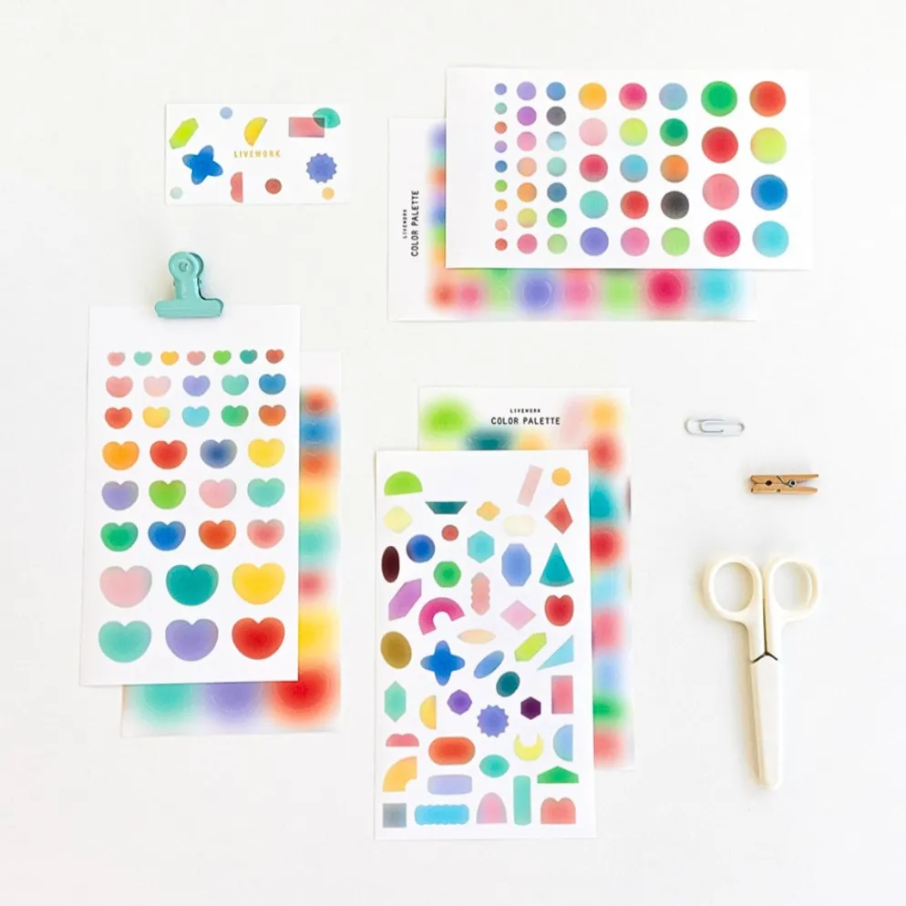 Livework Colour Palette Blur Sticker Set – (2 Sheets)